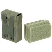 Asiento THERMAL plegable con funda MOLLE verde, vista del cojín plegado