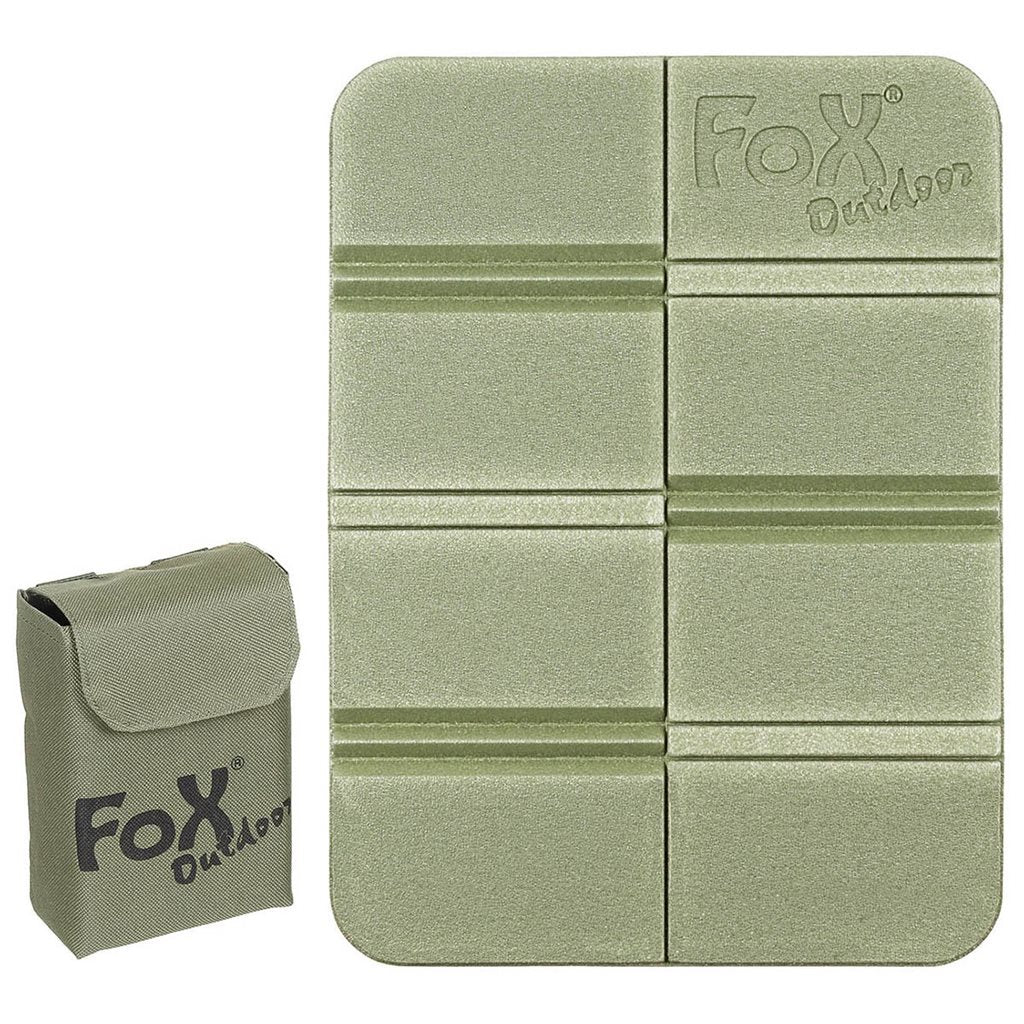 Asiento térmico THERMAL plegable verde con funda MOLLE, 38 x 28 x 0,6 cm