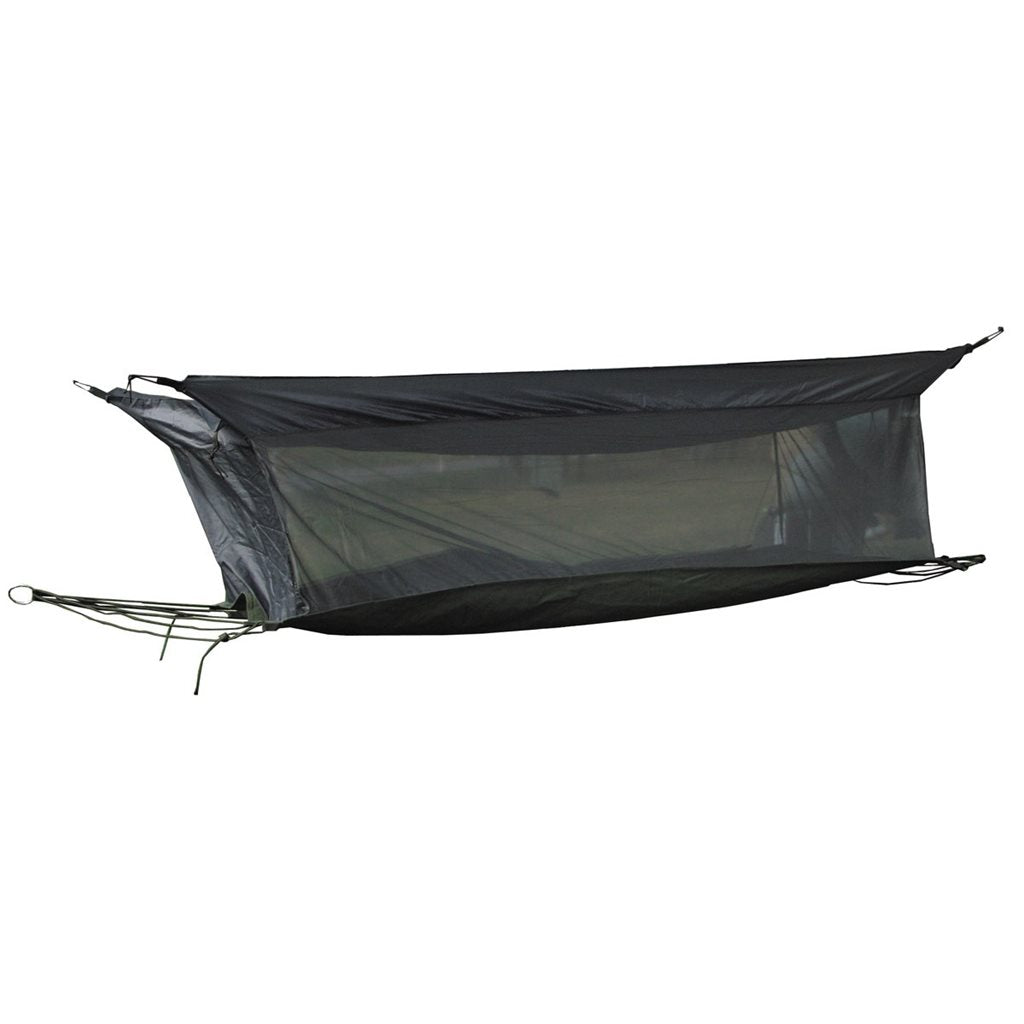 Hamaca JUNGLE verde con mosquitera y techo, 220 x 75 x 55 cm