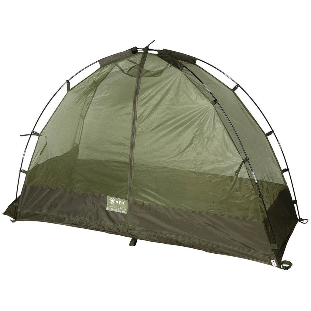 Mosquitera tipo tienda británica verde, réplica de tienda mosquitera usada por el ejército británico