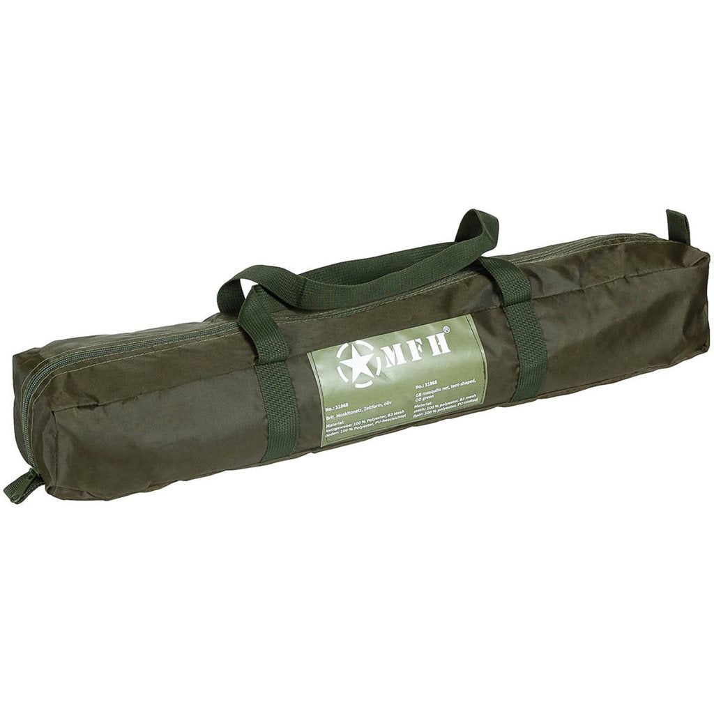 Mosquitera tipo tienda británica verde, réplica de tienda mosquitera usada por el ejército británico
