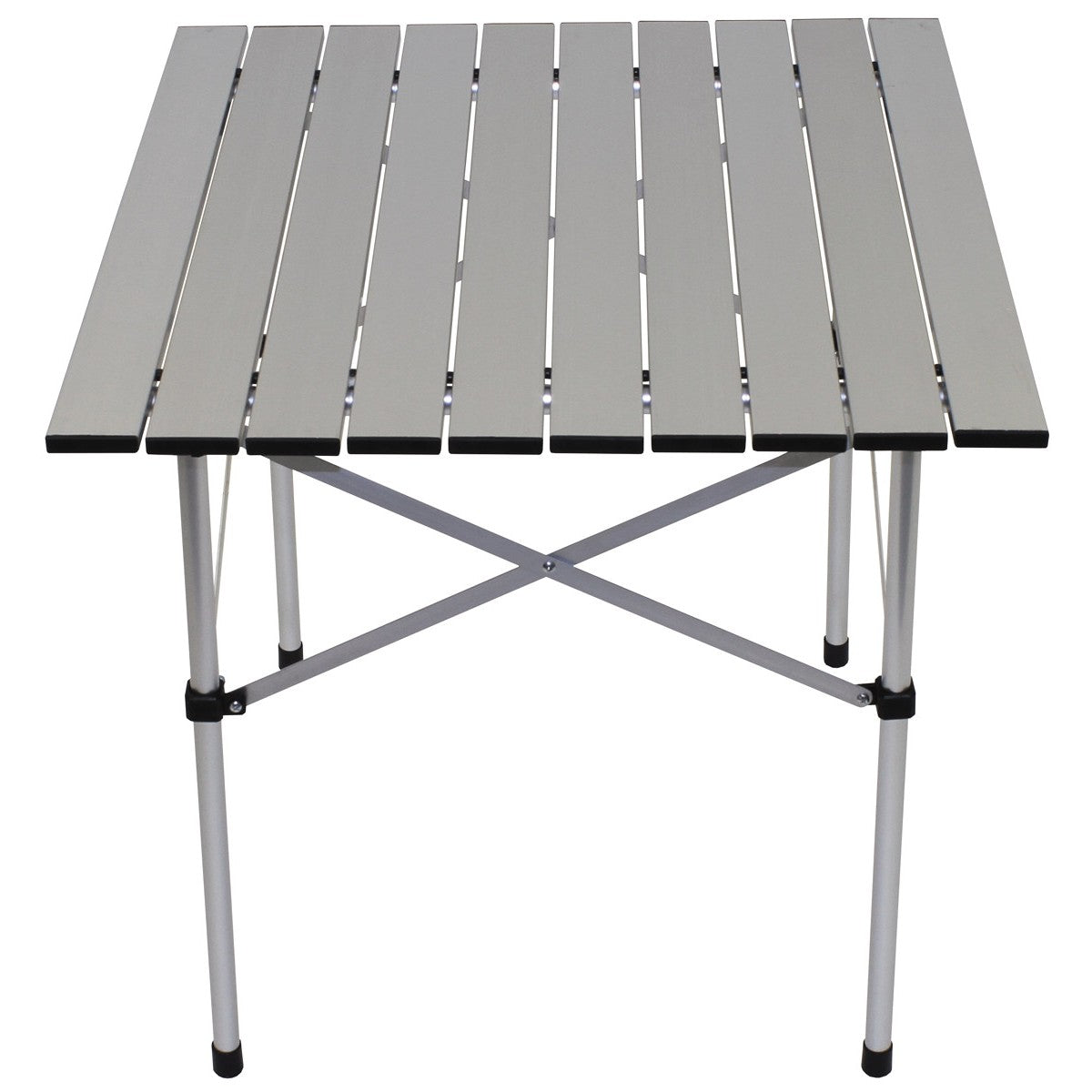 Mesa plegable de camping 58x58 cm con armazón de aluminio