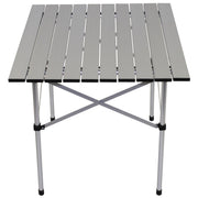 Mesa plegable de camping 58x58 cm con armazón de aluminio