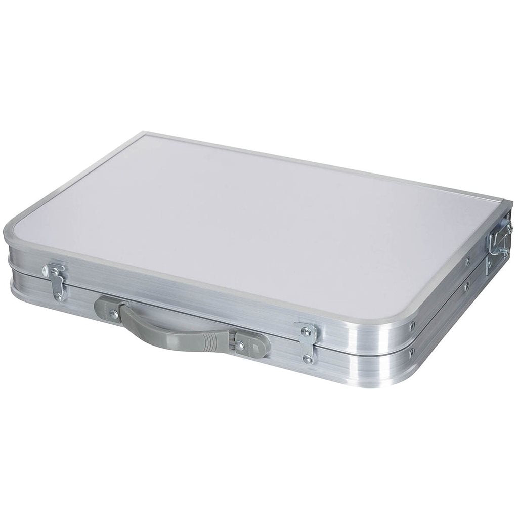 Mesa de camping plegable tipo maletín aluminio