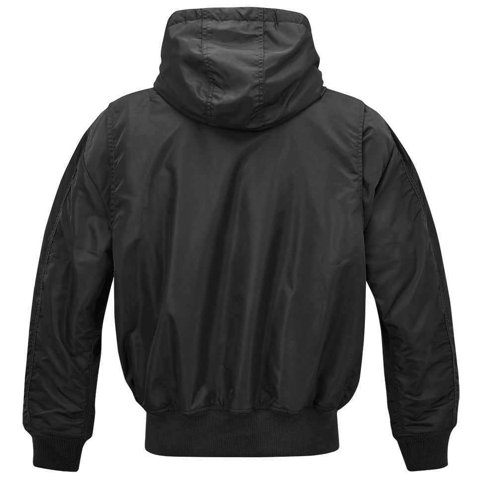 Chaqueta piloto CWU acolchada con capucha negra 3188-2