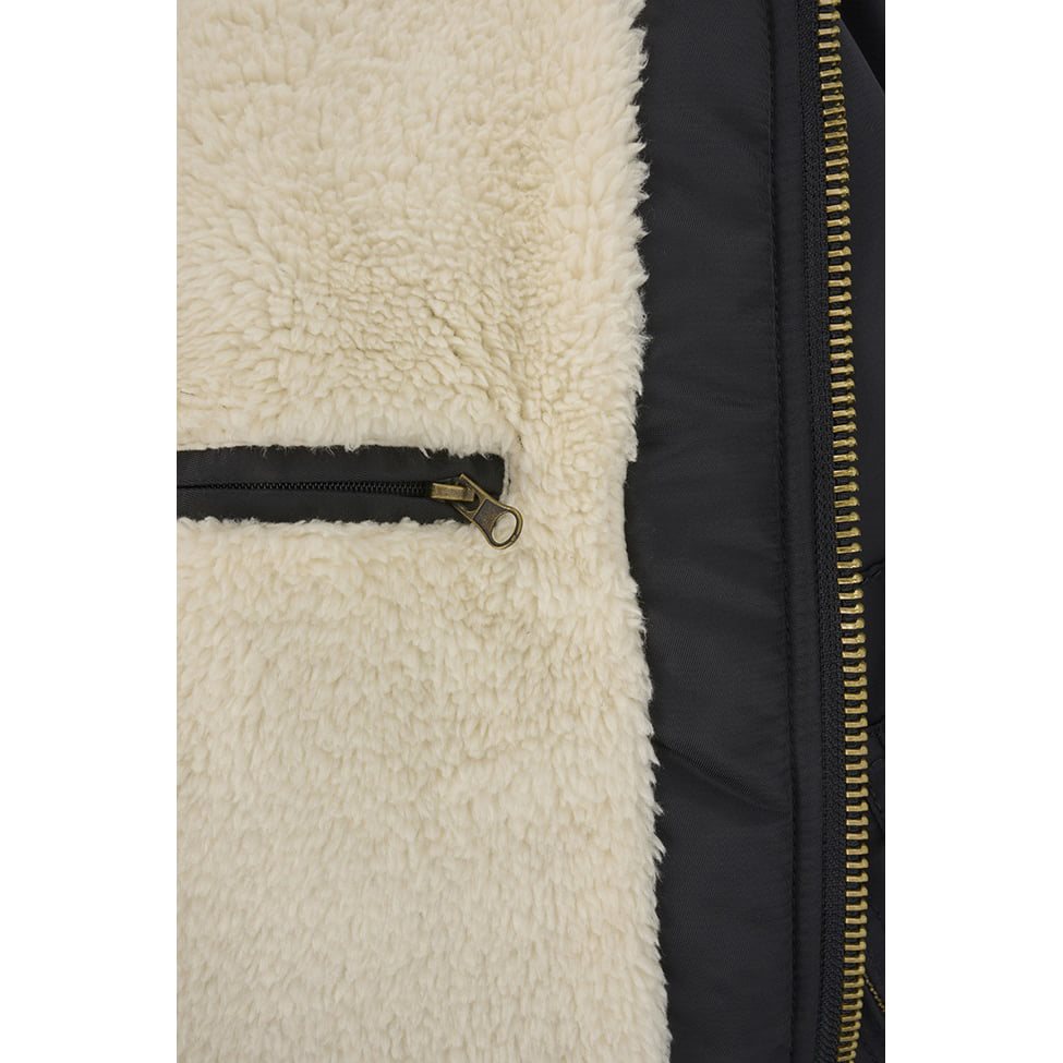 Chaqueta piloto CWU acolchada con capucha negra 3188-2