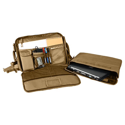 Bolsa MOLLE cruzada COYOTE para portátil con panel VELCRO, tirante acolchado y asa de transporte