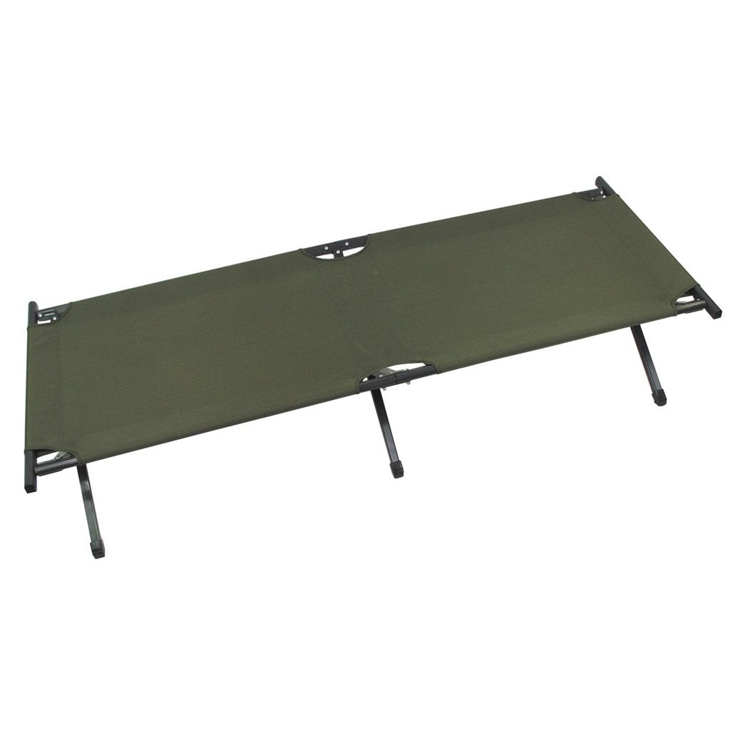 Cama de campaña US Alu 190x66x42 cm verde con armazón de aluminio y funda de poliéster