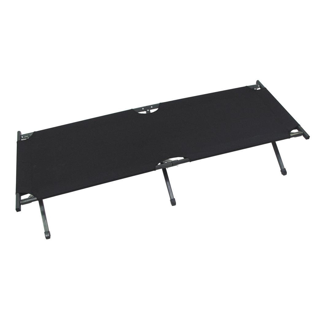 Catre US Alu 190x66x42 cm negro con armazón de aluminio y funda de poliéster, incluye bolsa de transporte