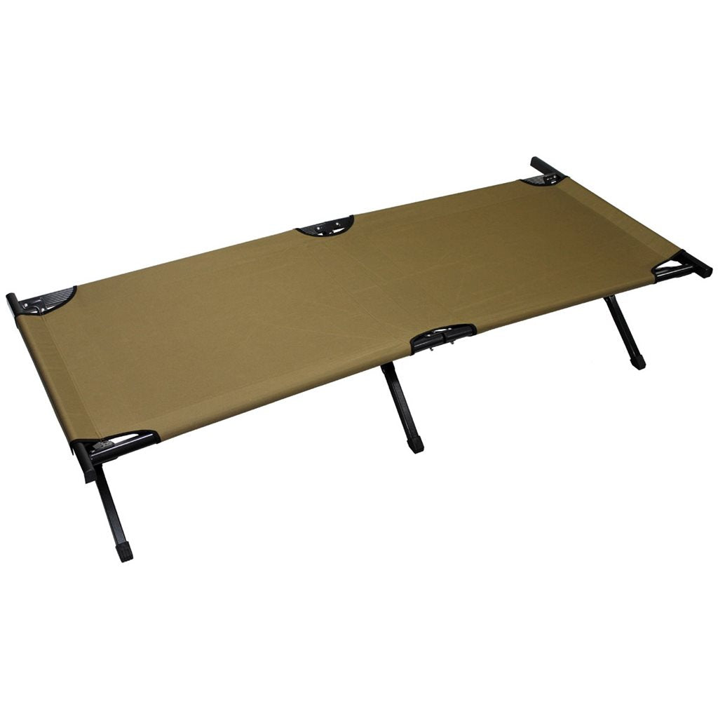 Cama de campaña US Alu 190x66x42 cm verde con armazón de aluminio y funda de poliéster