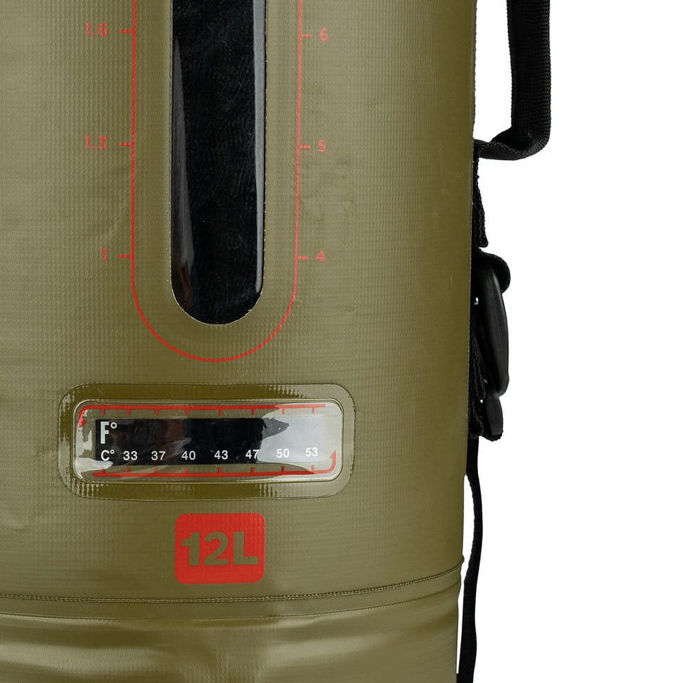 Ducha solar portátil 12 L verde en PVC 500D con bomba