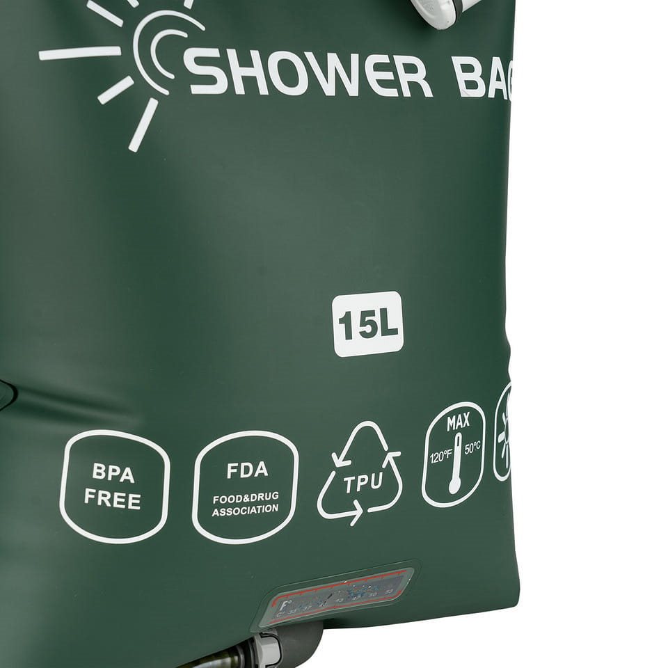Ducha solar PREMIUM 15 litros TPU verde