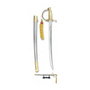 Sable NAVY CADET dorado 50 cm con vaina de hierro y soporte de madera