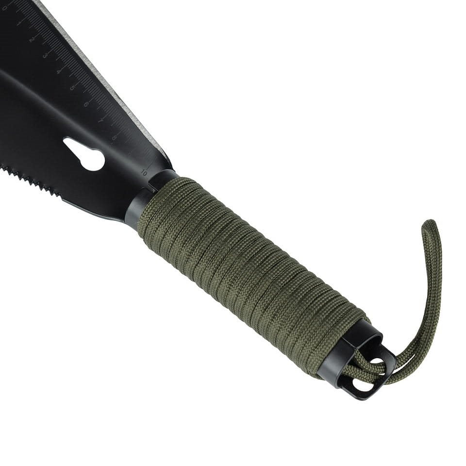 Pala ligera SURVIVAL 7en1 negra con paracord para trekking