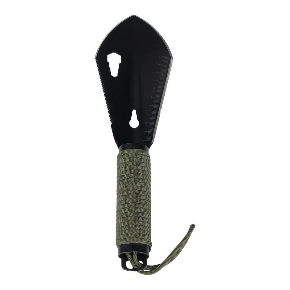 Pala ligera SURVIVAL 7en1 negra con paracord para trekking
