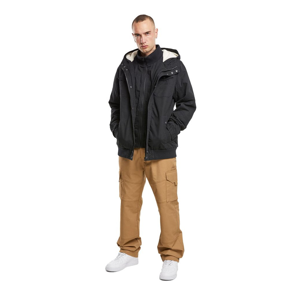 Chaqueta MEADOW acolchada negra con forro de borrego artificial