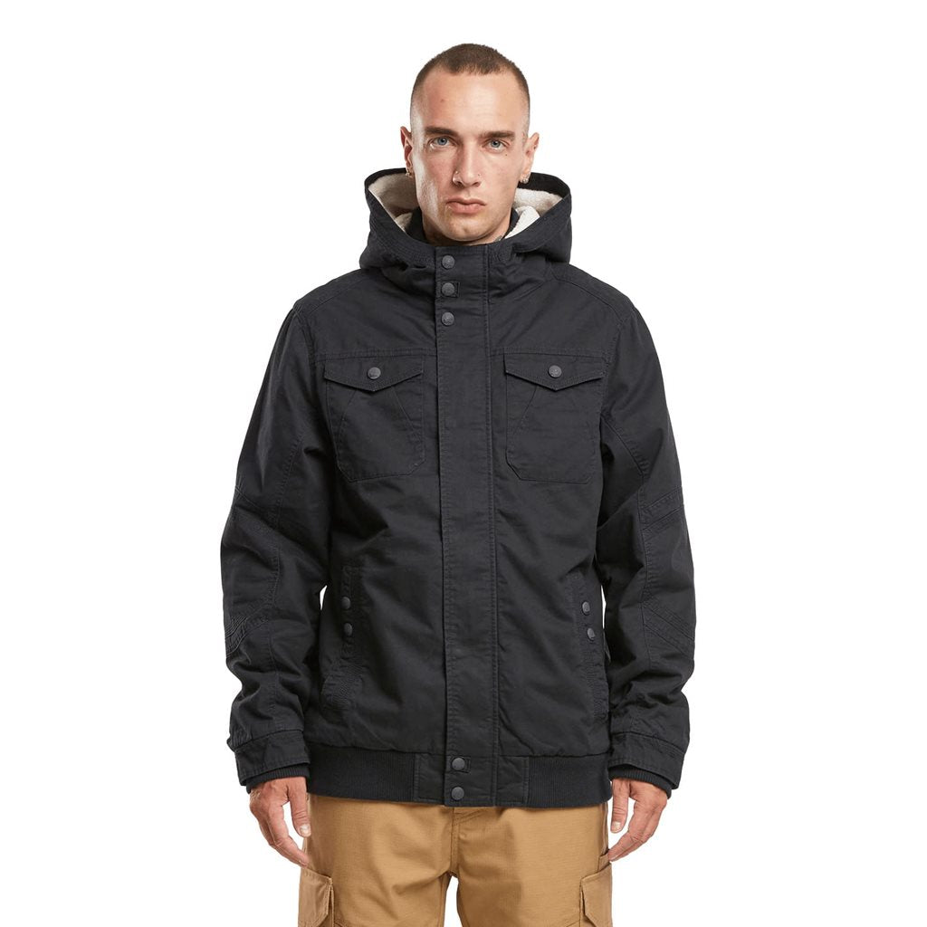 Chaqueta MEADOW acolchada negra con forro de borrego artificial