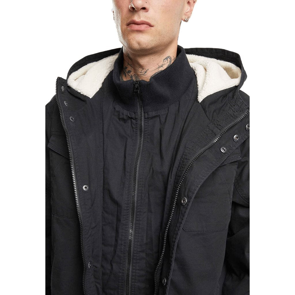 Chaqueta MEADOW acolchada negra con forro de borrego artificial