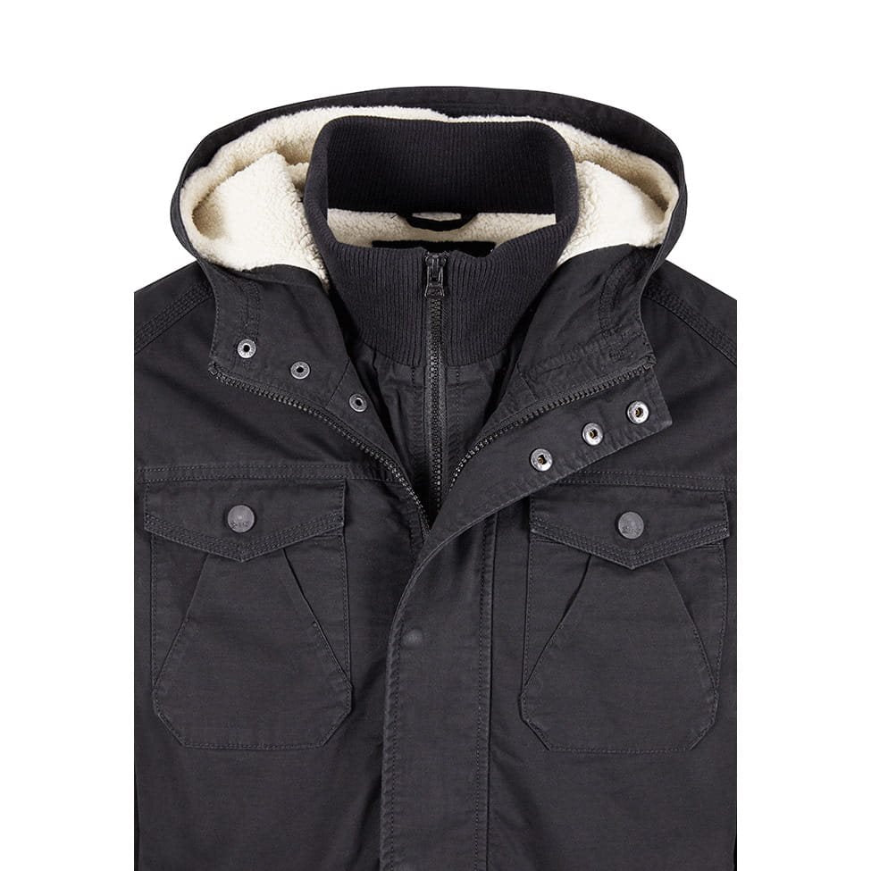 Chaqueta MEADOW acolchada negra con forro de borrego artificial