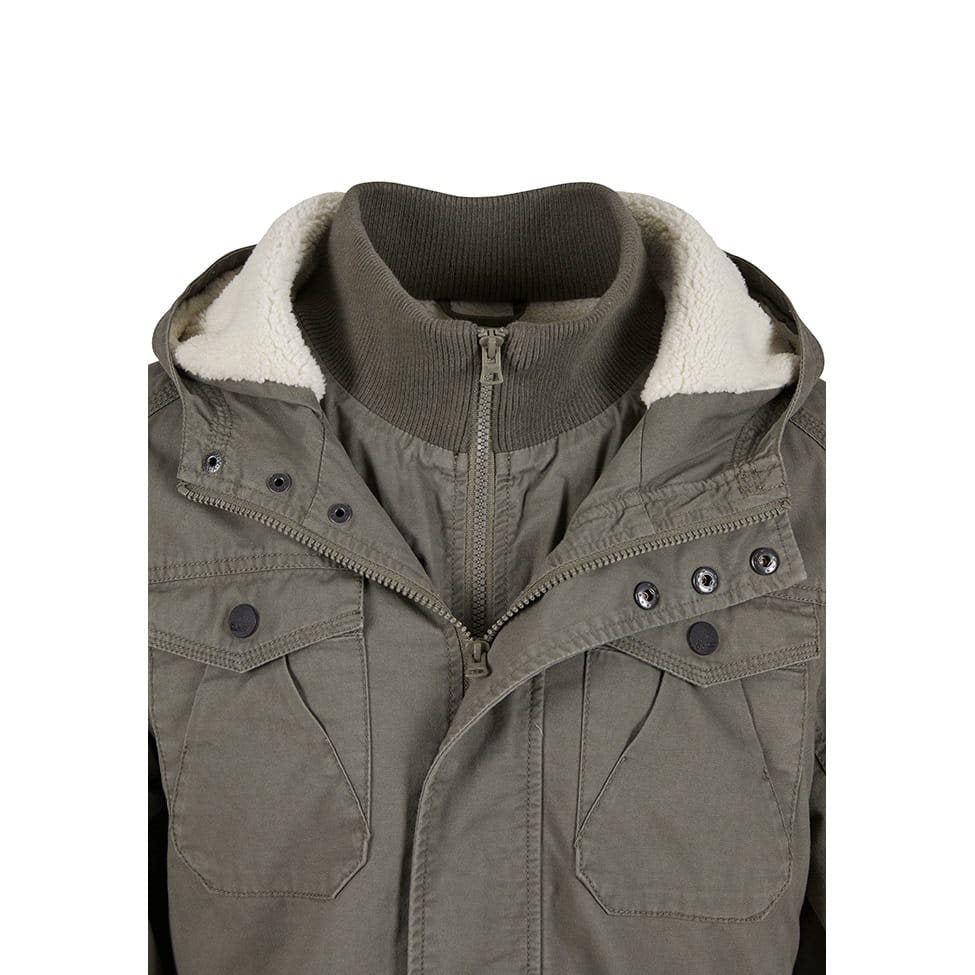 Chaqueta MEADOW acolchada verde con forro de borrego sintético