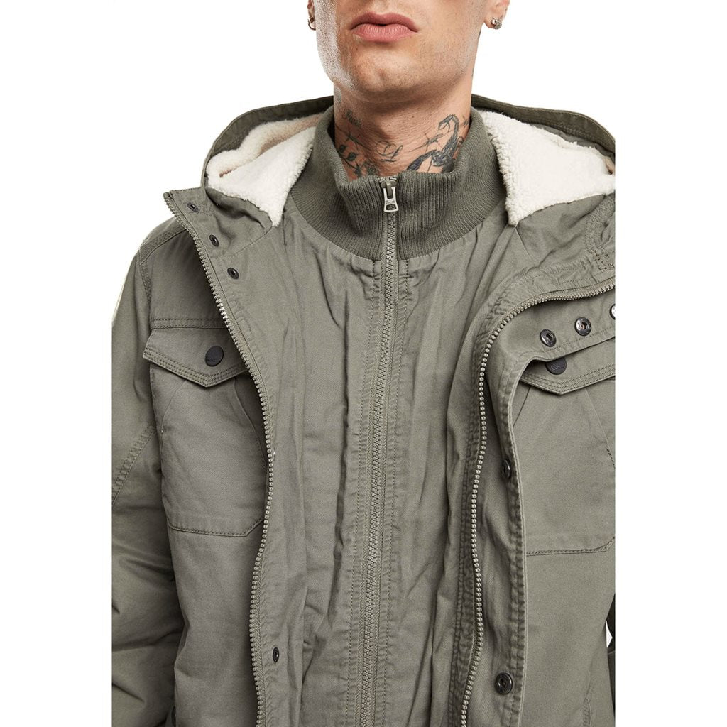 Chaqueta MEADOW acolchada verde con forro de borrego sintético