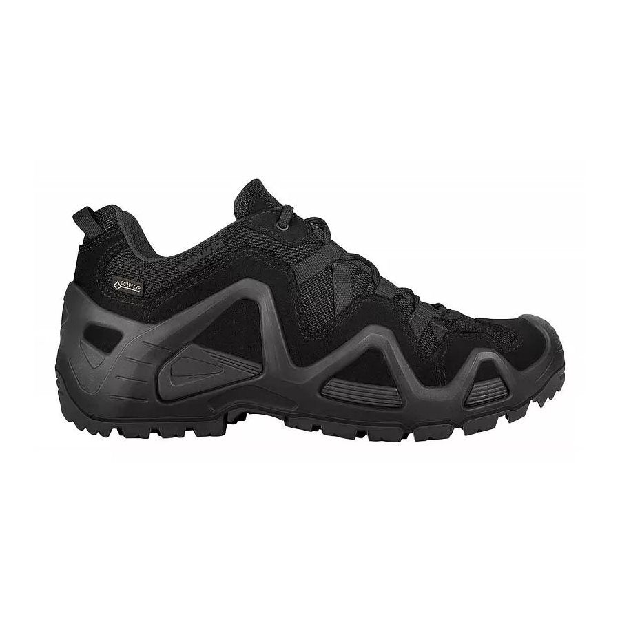 Bota mujer LOWA ZEPHYR GTX LO TF LS negra en ante, corte bajo, vista lateral