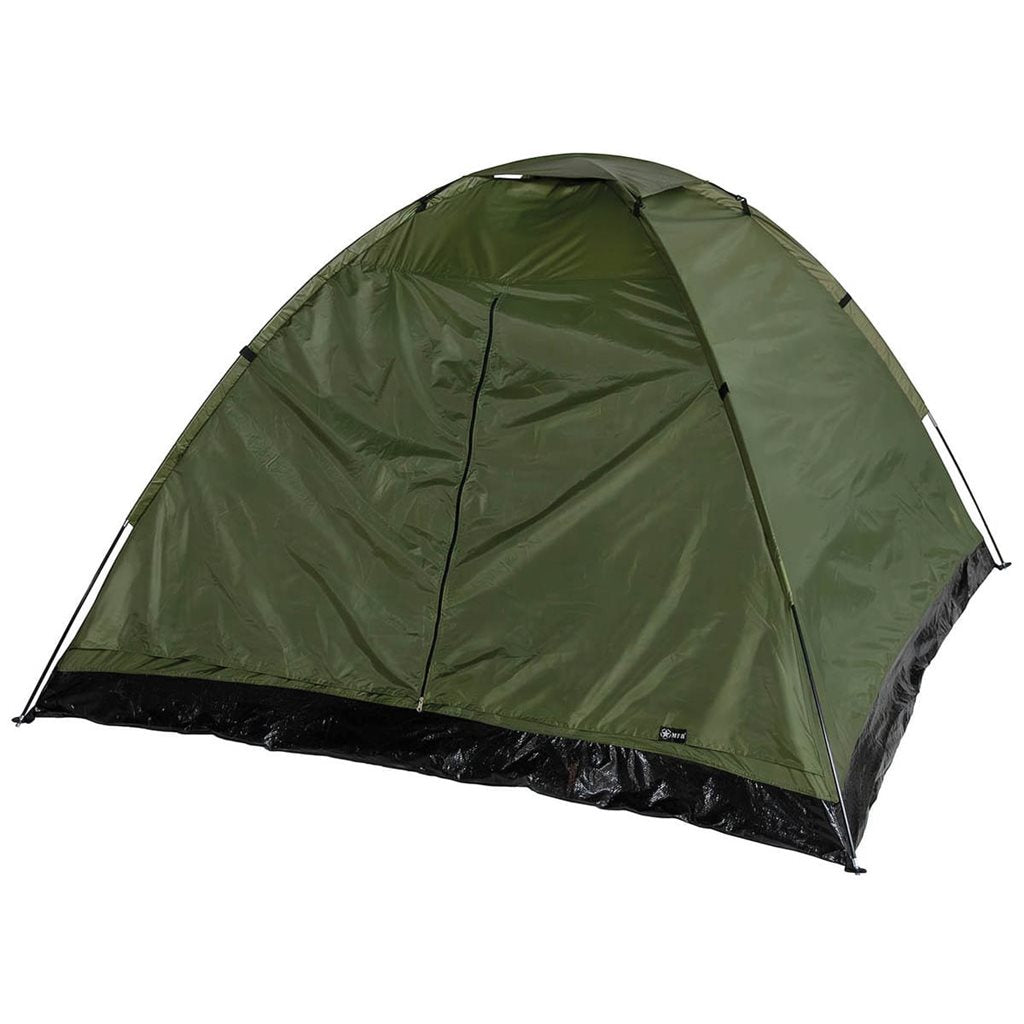 Tienda Monodom para 3 personas verde, 210x210x130 cm, con mosquitera y funda de transporte