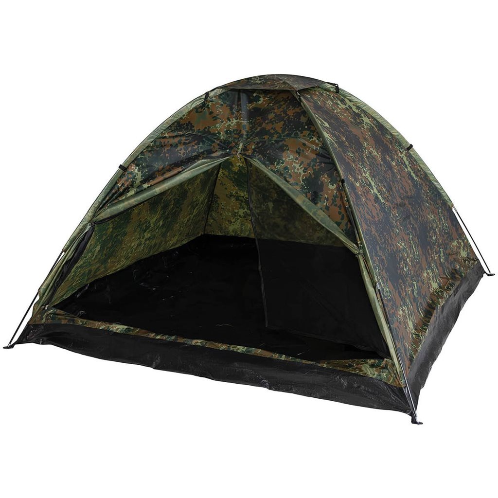 Tienda MONODOM para 3 personas 210 x 210 x 130 cm patrón Woodland, con mosquitera