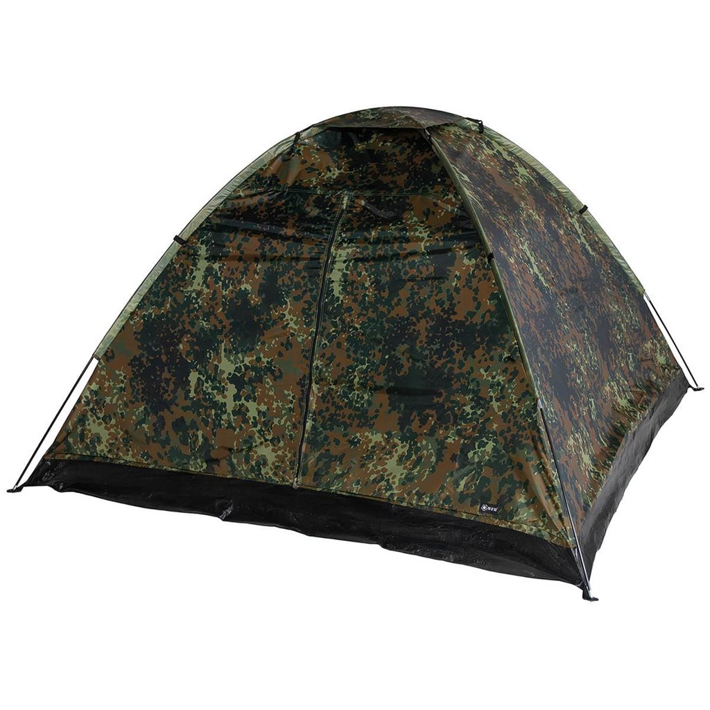 Tienda MONODOM para 3 personas 210 x 210 x 130 cm patrón Woodland, con mosquitera