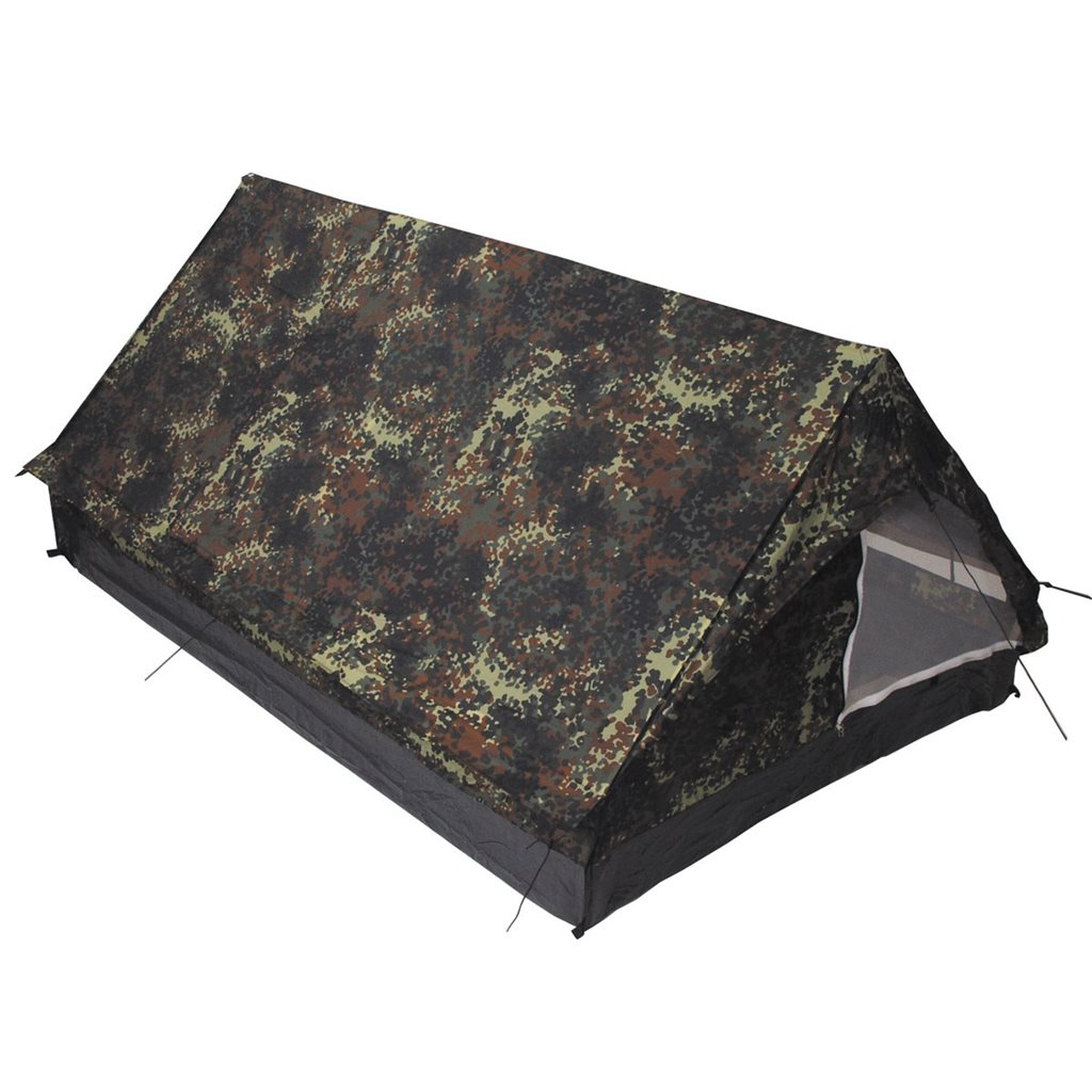 Tienda MINIPACK Pro para 2 personas camuflaje Flecktarn con mosquitera