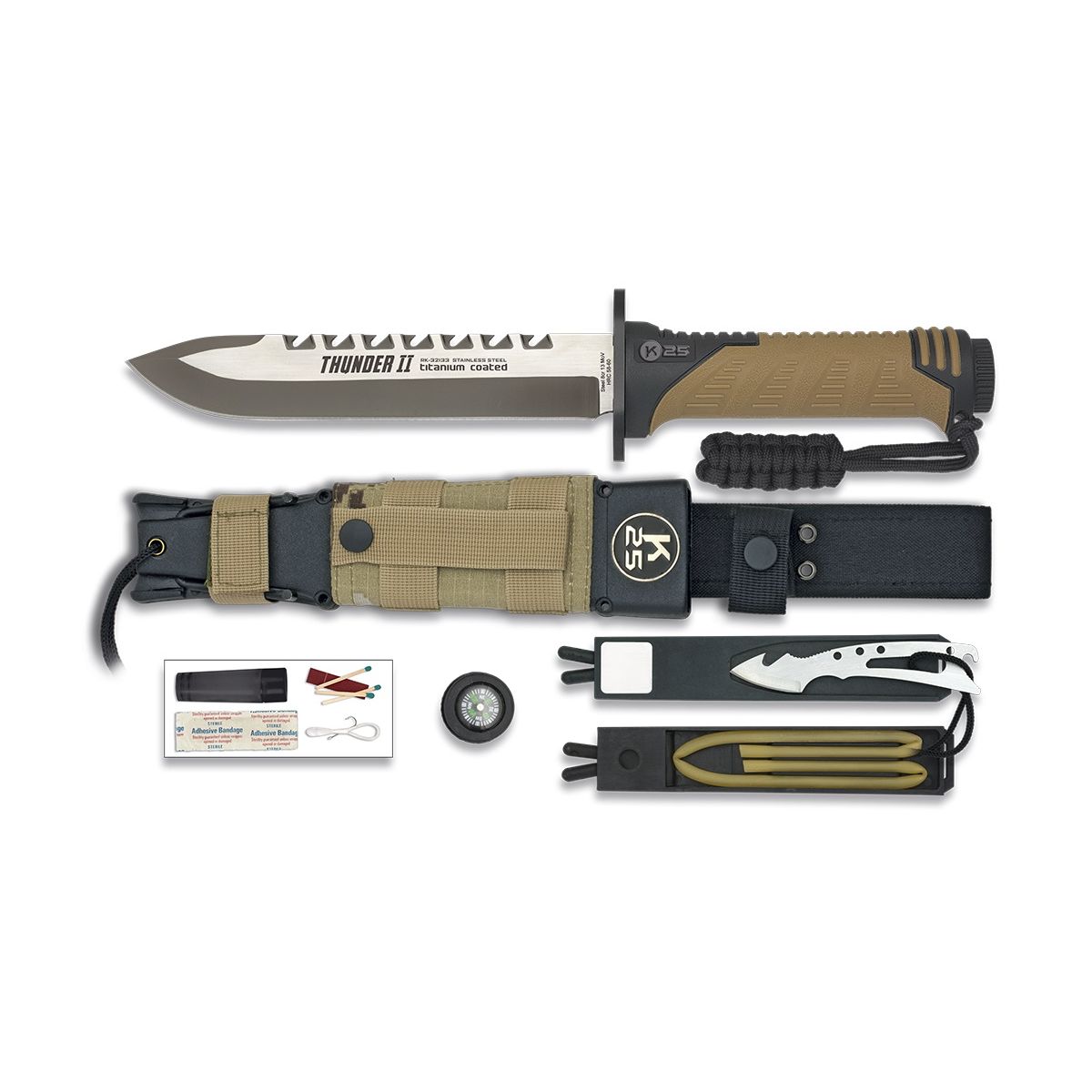 Cuchillo de supervivencia K25 THUNDER II COYOTE