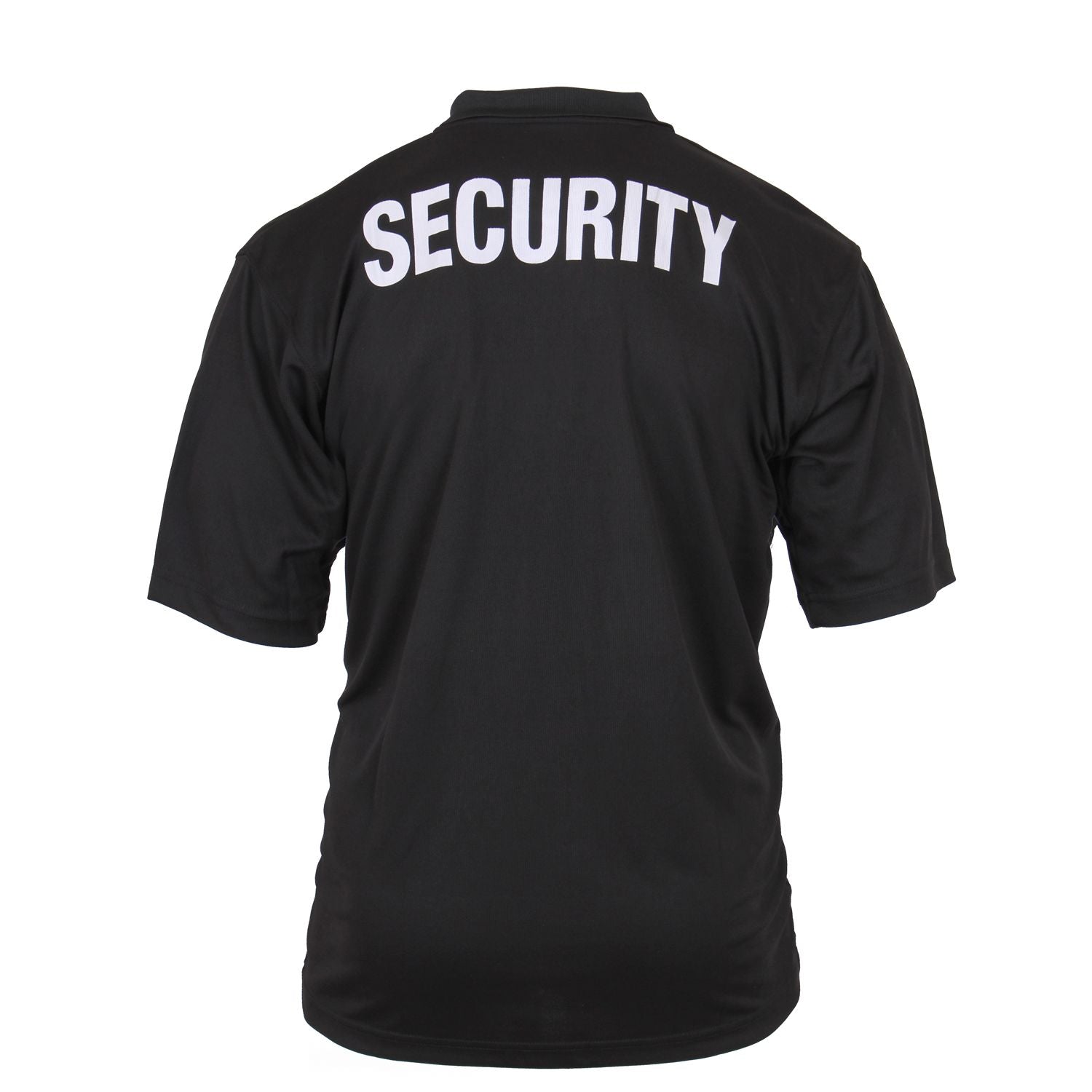 Polo negro SECURITY manga corta secado rapido 100% poliester