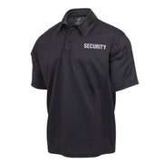 Polo negro SECURITY manga corta secado rapido 100% poliester