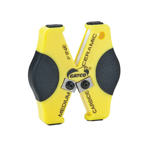 Afilador MICRO-X Double Duty™ con ranuras de carburo y cerámica Gatco para afilar cuchillos