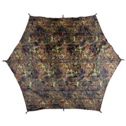Lona impermeable Hexagon-Tarp 3,4×3,1 m FLECKTARN con 9 anillas, 8 piquetas y 8 cuerdas
