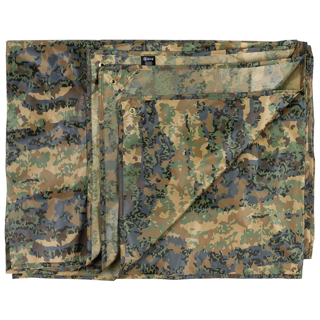 Lona impermeable 3x3 m camuflaje austríaco 03 en bolsa de transporte