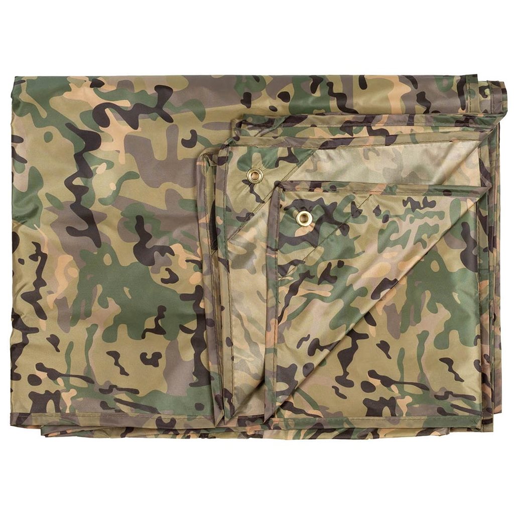 Lona impermeable ligera 3 x 5 m en color verde, 100% poliéster con recubrimiento PU 190T, peso 850 g