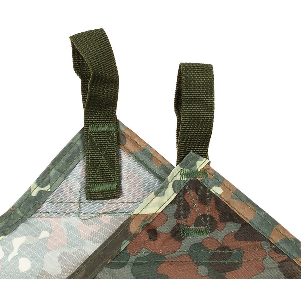 Lona TARP EXTREM 3 x 3 m Flecktarn, poliéster rip-stop con recubrimiento PU y anillas