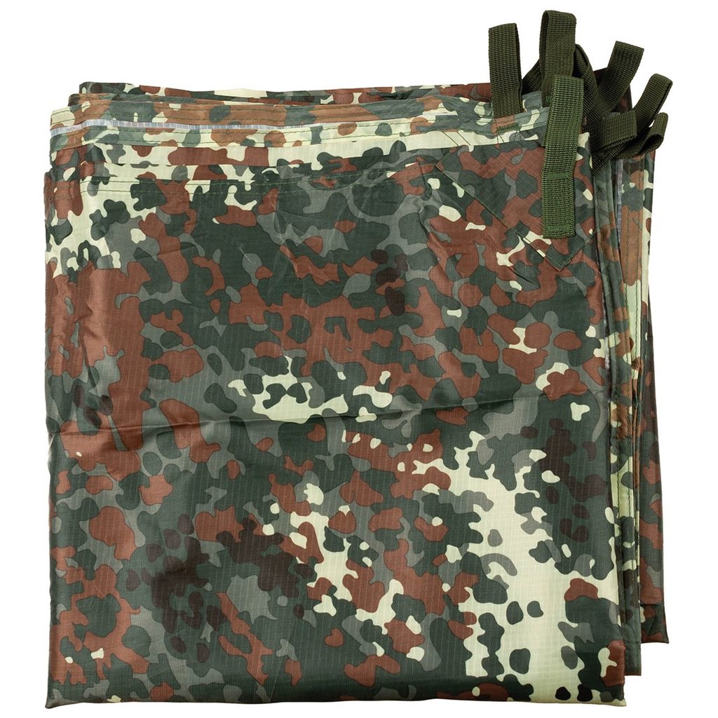 Lona TARP EXTREM 3 x 3 m Flecktarn, poliéster rip-stop con recubrimiento PU y anillas