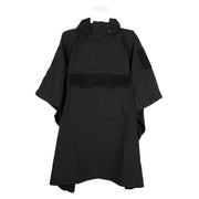 Poncho OUTBREAK softshell negro plegado con capucha y paneles Velcro