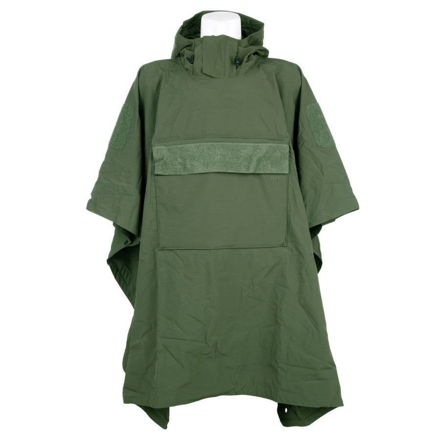 Poncho OUTBREAK softshell negro con capucha y paneles Velcro