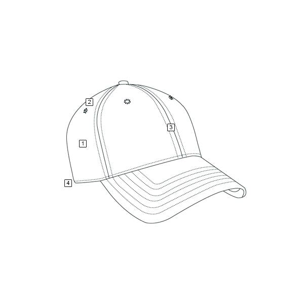 Gorra béisbol rip-stop con camuflaje Multicam, vista frontal