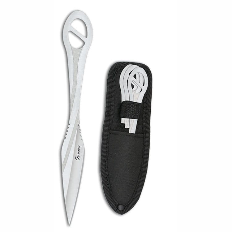 Set de 3 cuchillos arrojadizos de acero inoxidable bien equilibrados