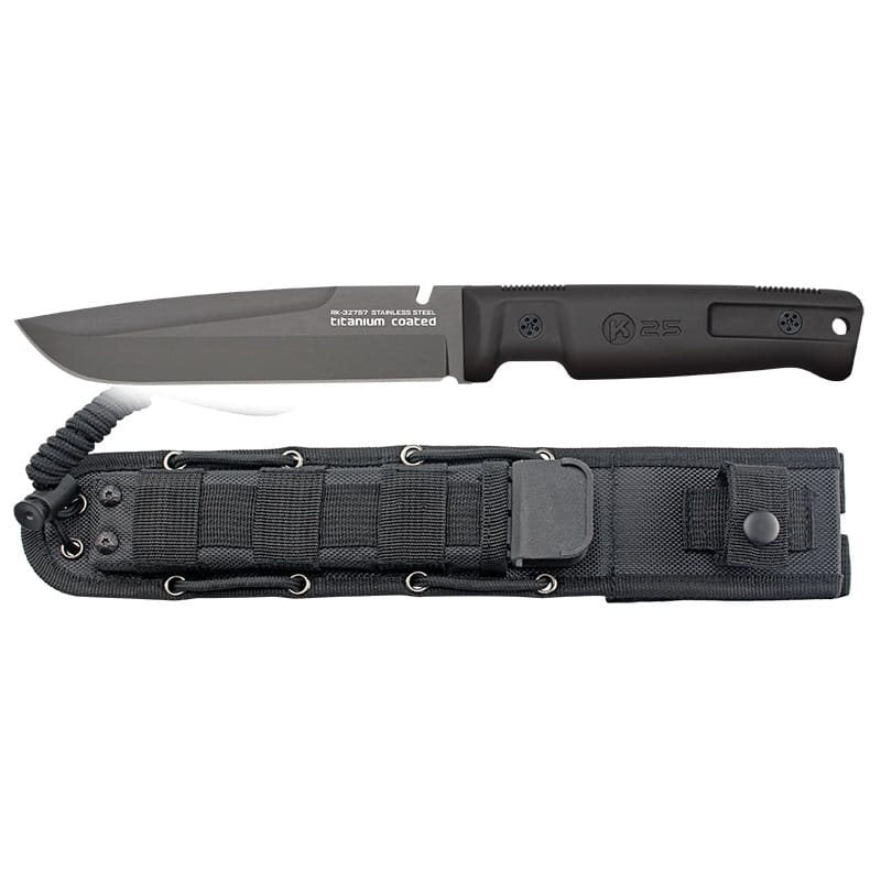 Cuchillo fulltang 32756 verde con funda, diseño inspirado en cuchillos tacticos clasicos