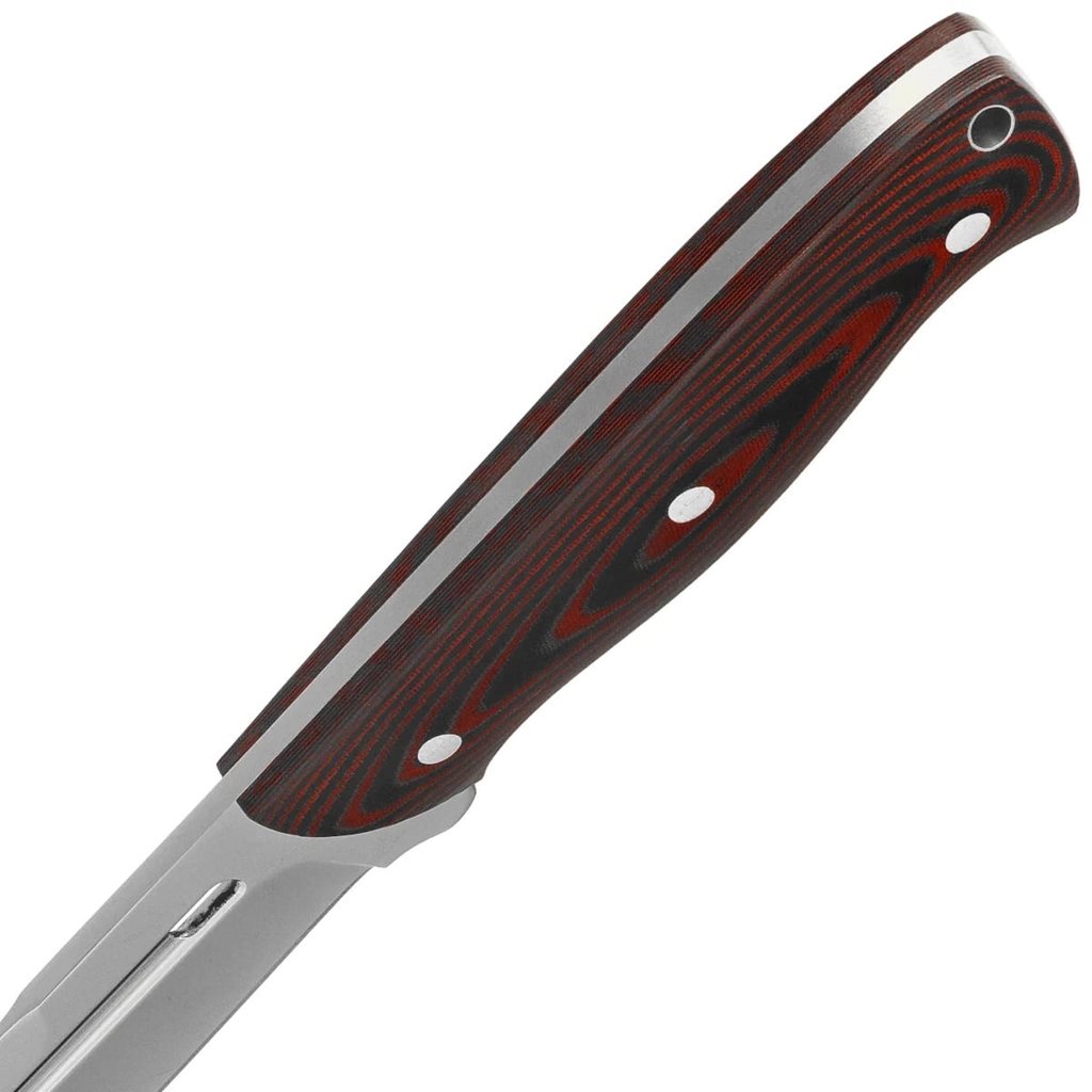 Cuchillo BRIGHTFULL full-tang con funda de cuero decorada