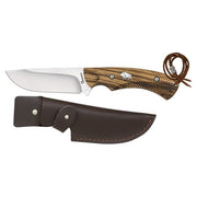 Cuchillo DIVOKÉ PRASE con funda. Hoja fija full-tang y mango de madera con imagen de jabalí