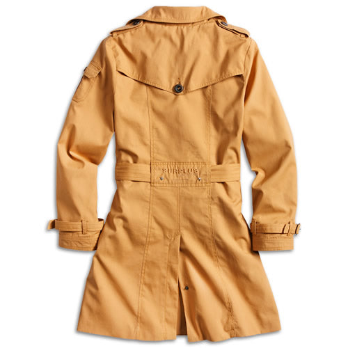 Trenchcoat marrón de algodón para mujer, doble botonadura, inspirado en abrigos militares británicos del s. XIX