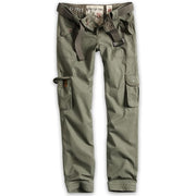 Pantalones mujer PREMIUM SLIMMY verdes, ajustados, con cinturón con logo y bolsillos