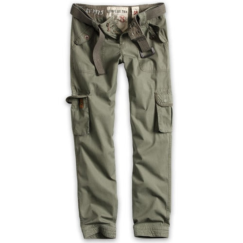 Pantalones mujer PREMIUM SLIMMY verdes, ajustados, con cinturón con logo y bolsillos