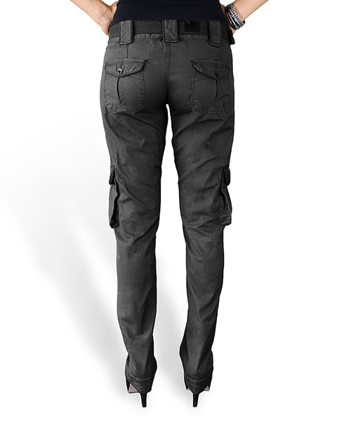 Pantalones de mujer PREMIUM SLIMMY WOODLAND con cinturón y bolsillos